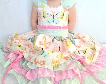 Little Girls Dress, Baby Girl Dresses, Fancy Girls Dress, Butterfly Dress, Toddler Boutique, Tea Party Dress, Ruffle Dress, Pageant Dress