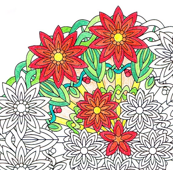 Mandala Coloring Page Flower Burst instant by CandyHippie