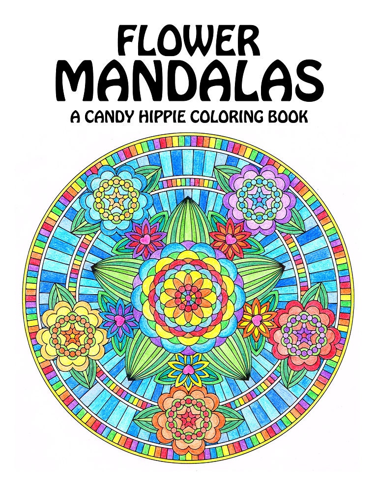 Download Flower Mandalas Adult Coloring Book printable mandala