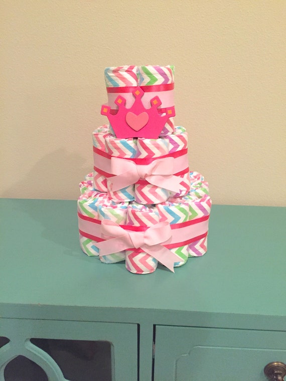 Chevron Diaper Cake Honest Diaper Cake By By Beachbabydiapercakes