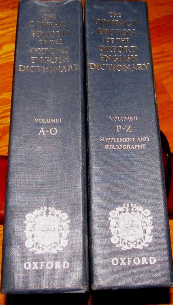 VTG 2 Vol Oxford English Dictionary Set 1971 in Excellent