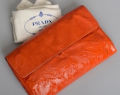 Items similar to PRADA authentic vintage 90s orange patent leather ...  