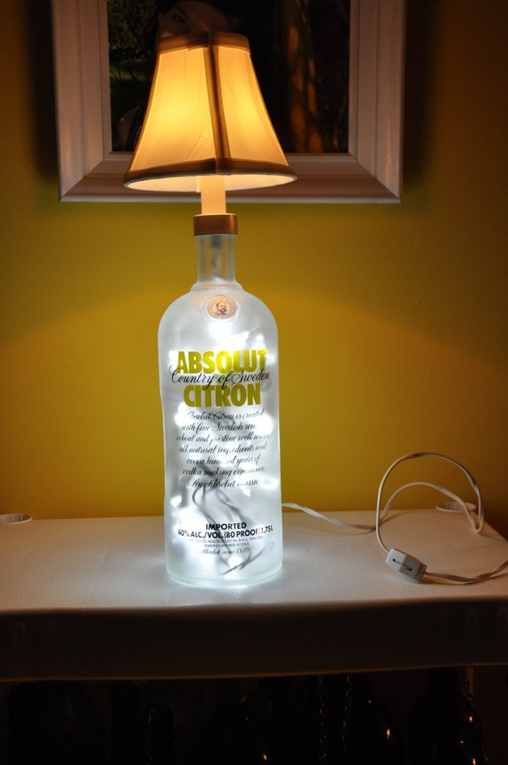 PRICE SLASHED Absolut Vodka Liquor Bottle Table by WineBottleInc