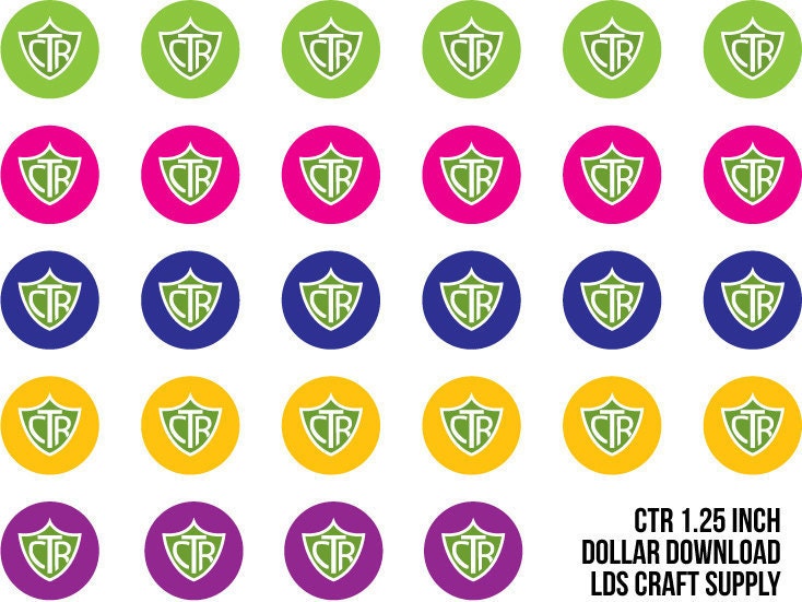 CTR Shield LDS Printable for 1 inch circle craft punch