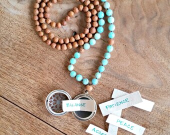 Amazonite Intention Mala: mala beads necklace/prayer beads for meditation/amazonite mala/zen mala necklace/mala 108/mala necklace