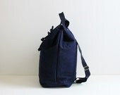 Ralph Lauren Nautical Blue and Gold Backpack Tote Bag Rare 90s Vintage Overnight Bag