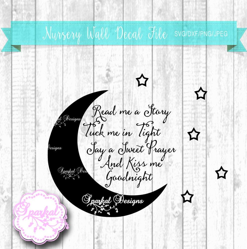 SVG Nursery Rhyme Moon Stars Nursery Art Wall