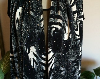 Black and White Zebra Print With Sparkles Scarf
