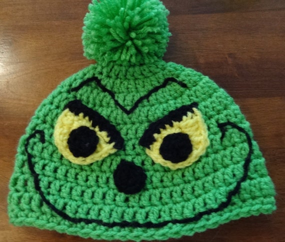 Crochet Hat The Grinch by CustomCrochetMaker on Etsy