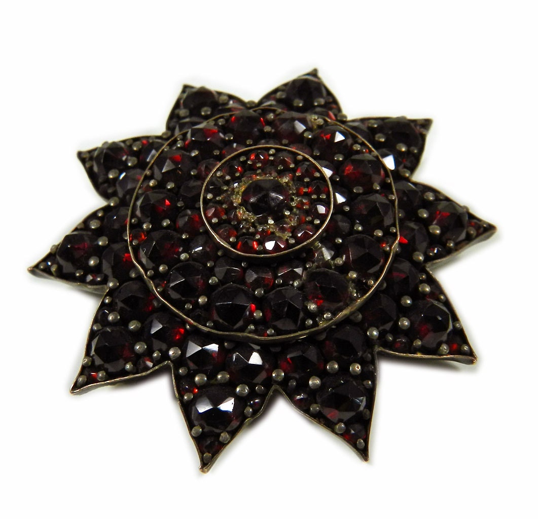 Large Antique Brooch Bohemian c.1880