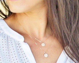 Layered Initial Necklace Set, Personalized Necklace, Silver, Rose or Gold Necklace, Personalized Jewelry, Gift for Mom, Dainty Jewelry