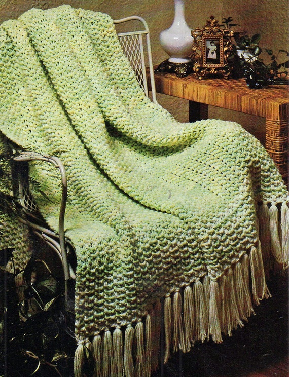 Afghan Knitting Pattern Thick and Quick Simple Afghan