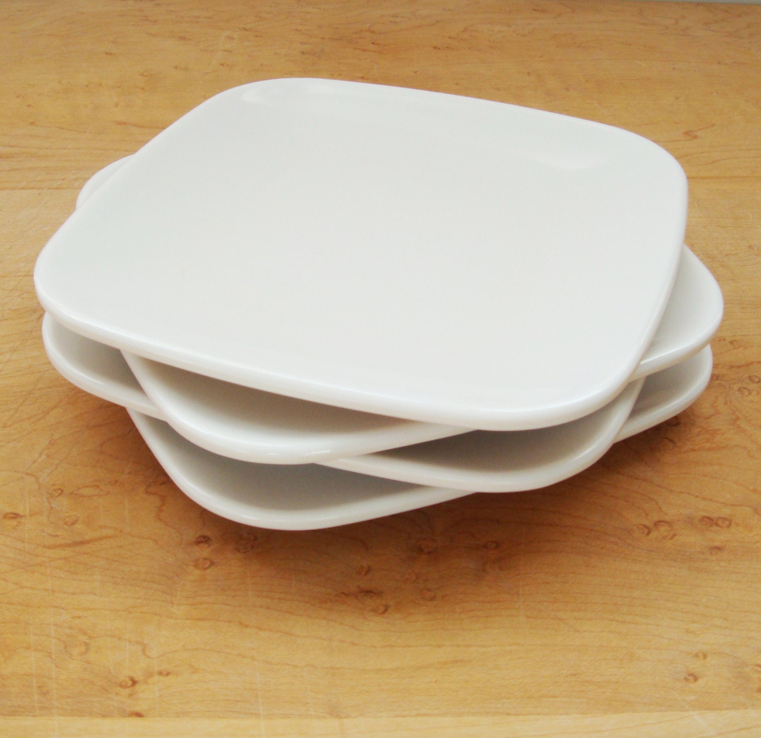 White Melamine Plates Brookpark Modern Design Square White