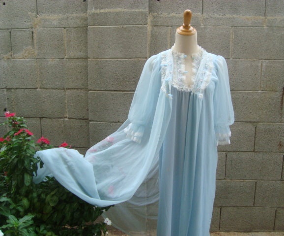 long night gown with matching robe