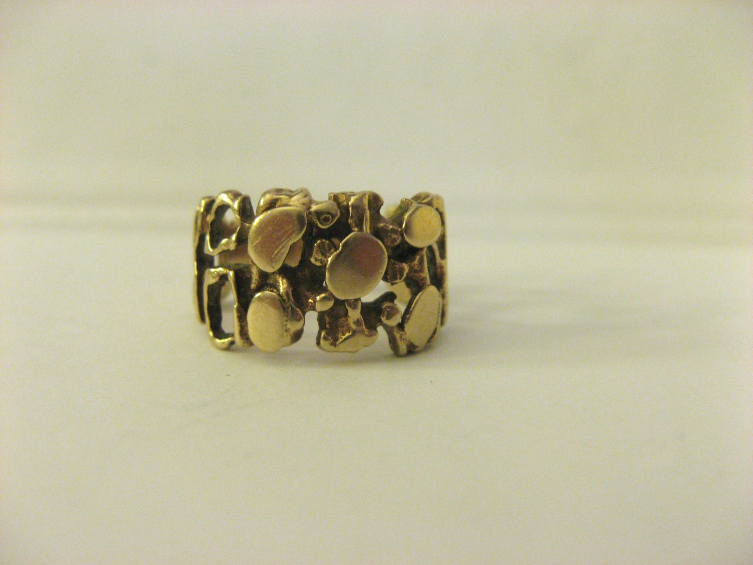 Unusual 10k Gold Brutalist Ring Sz 7 12 Modernist By Timur