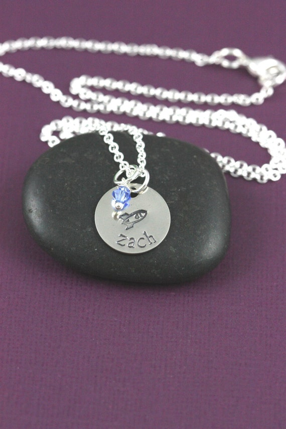 SALE Boys Name Necklace New Baby Boy Baby by DistinctlyIvy