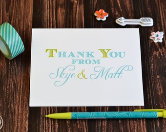 Wedding Thank You Cards / Bridal Shower Thank You Notes / Wedding Thank You Cards / Couples Stationery / Wedding Stationary