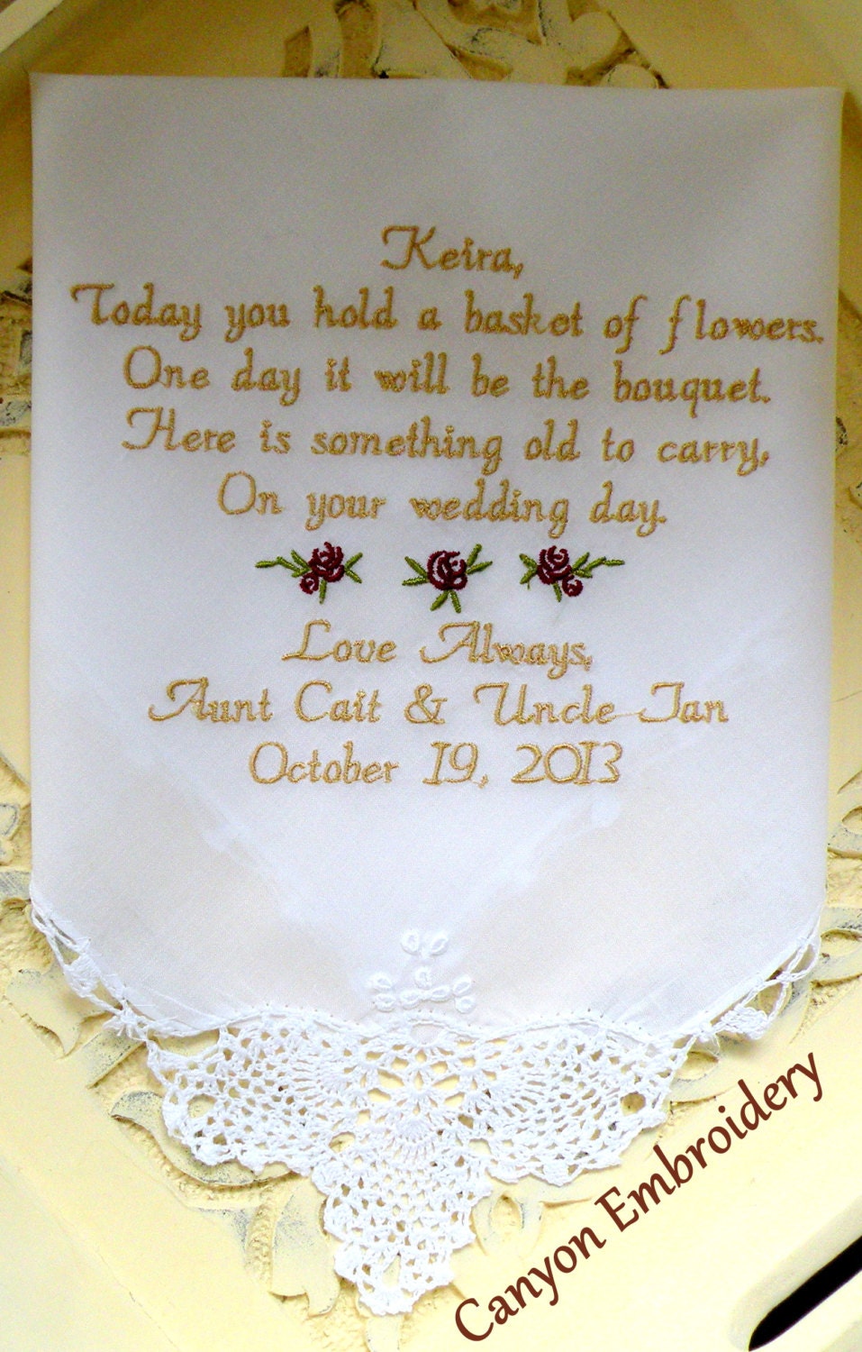 Flower Girl Gift Embroidered Wedding by CanyonEmbroidery on Etsy