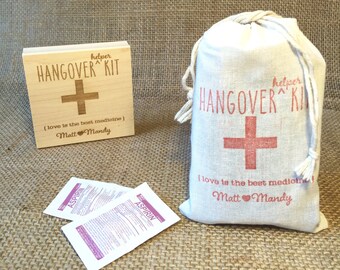 Custom Stamp. Hangover Helper Kit. DIY Wedding Favor Stamp. "Love is the Best Medicine."