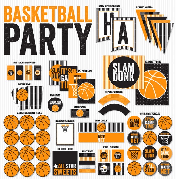 Basketball Printable Party PRINTABLES (INSTANT DOWNLOAD) by Love The Day Il_570xn