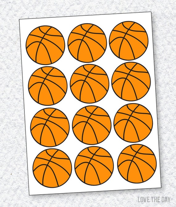 Basketball Party PRINTABLES Basketball Decals INSTANT