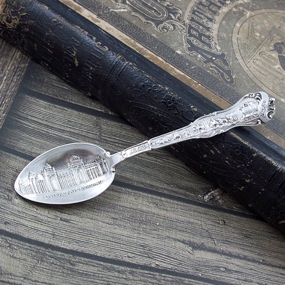 1904 Antique Sterling Silver Spoon Ornate World Fair