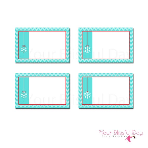 PRINTABLE Snowflake Holiday Party Label Tents Il_570xn