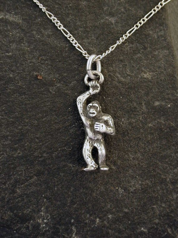 Sterling Silver Gorilla Pendant on a Sterling Silver Chain.