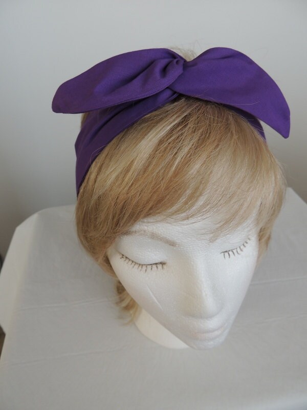 Purple Wire Headband Purple Bandana Twist Head by MaAndPaPeddle