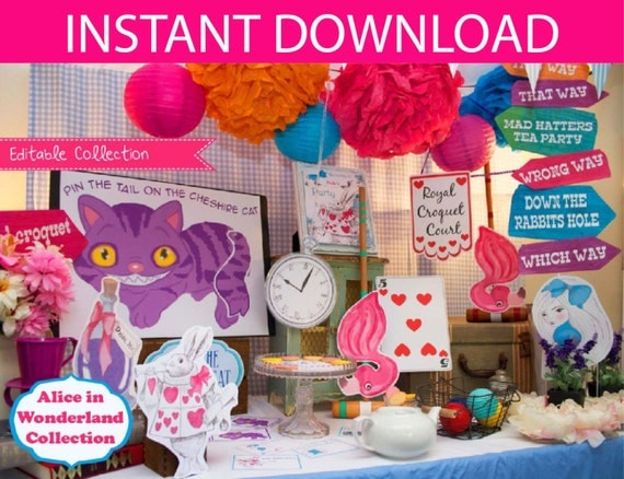 Alice in Wonderland Tea Party {with free printables} / Va-Voom