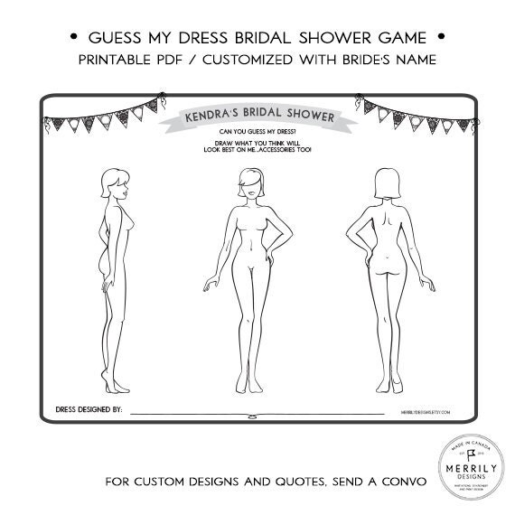 Guess My Dress Bridal Shower Game Guess What The Bride s