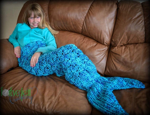 Crochet Pattern for Mermaid Tail Blanket - Toddler to Adult - Welcome to sell finished items