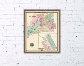Map of Eau Claire - Map of Medford (Wis.) - 16 x 19.5 " Print