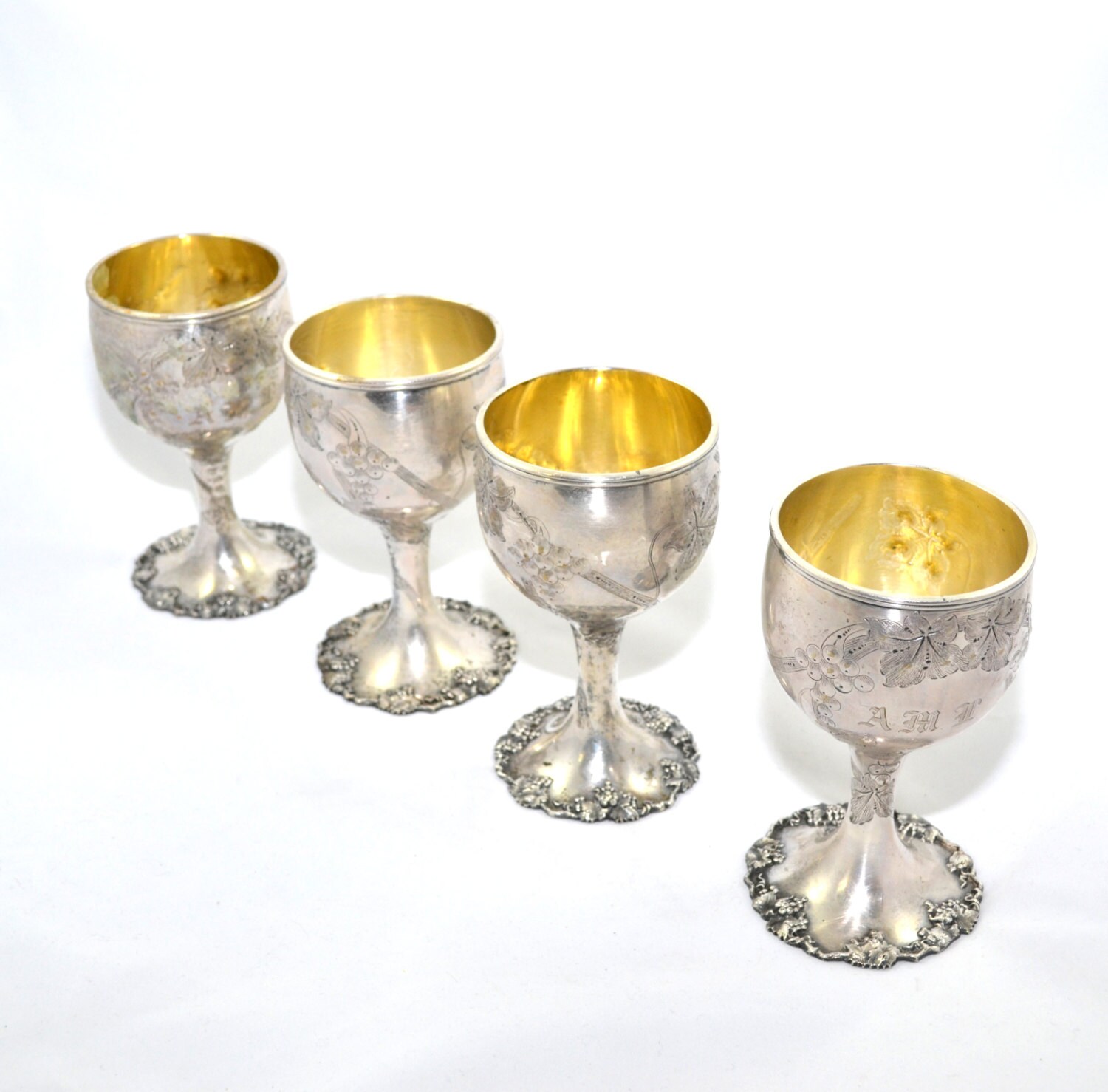 Silver Goblets Silver Wine Goblets Silver Plated by JudysJunktion