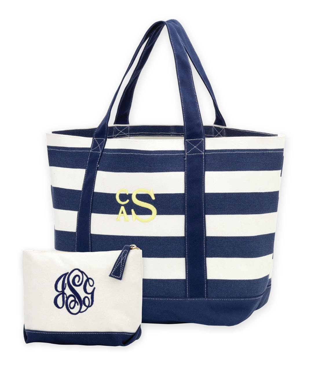 Canvas Tote Bag and cosmetic bag set monogram by PricelessKids