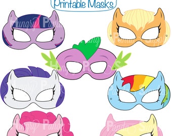 Pony Printable Masks, pony mask, horse mask, girls costume, pony party, little pony, pony costume, horse costume, dragon mask, pony girl