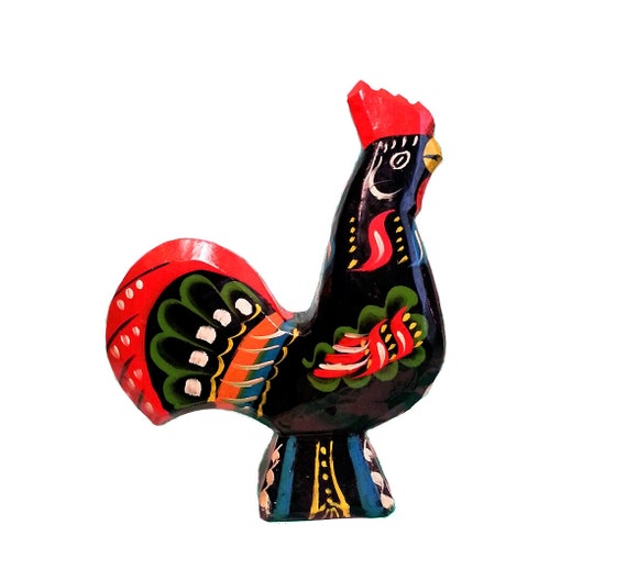 Vintage Dala Rooster with label Akta by OldSewlVintage on Etsy