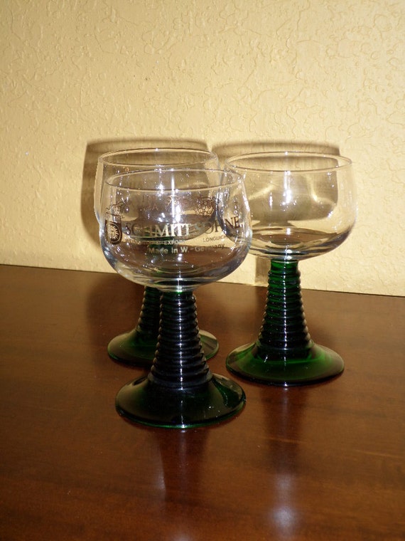 Roemer Glass Green Stemmed German Wine Glasses Roemer Glass Green Stemmed German Wine Glasses