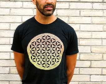 FLOWER of LIFE Sunset Ombre Tri-Blend Tee