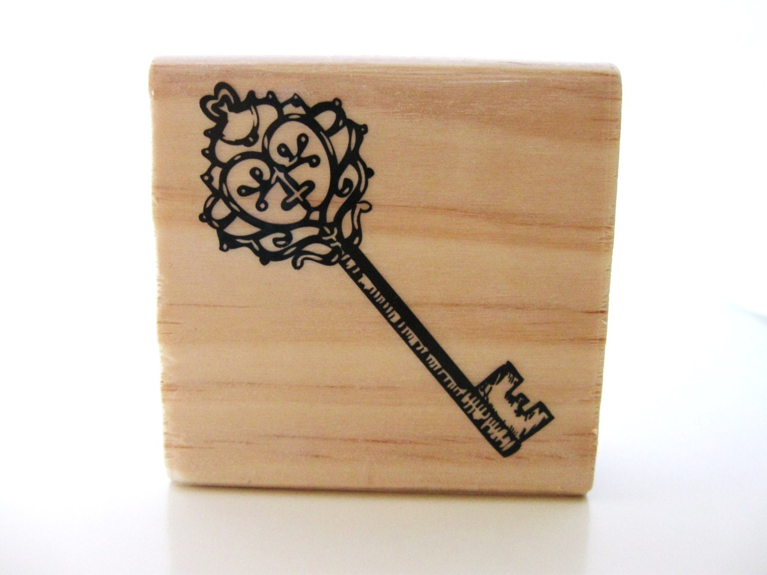 Key Stamp Wood Mounted Rubber Stamp by BonitaBellitaEtc on Etsy