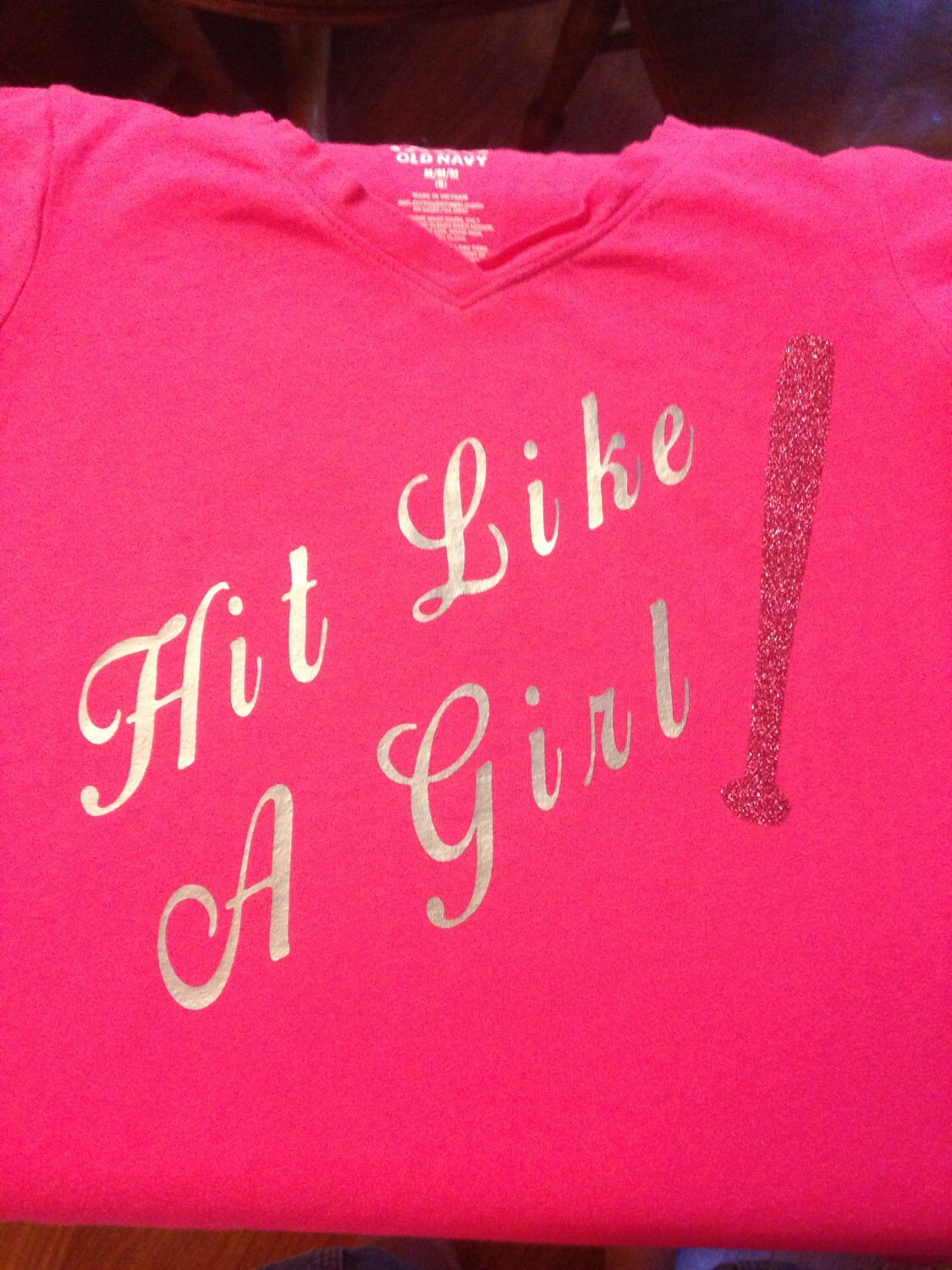 Kids Softball shirt Vinyl decal Hit like a girl Shirt