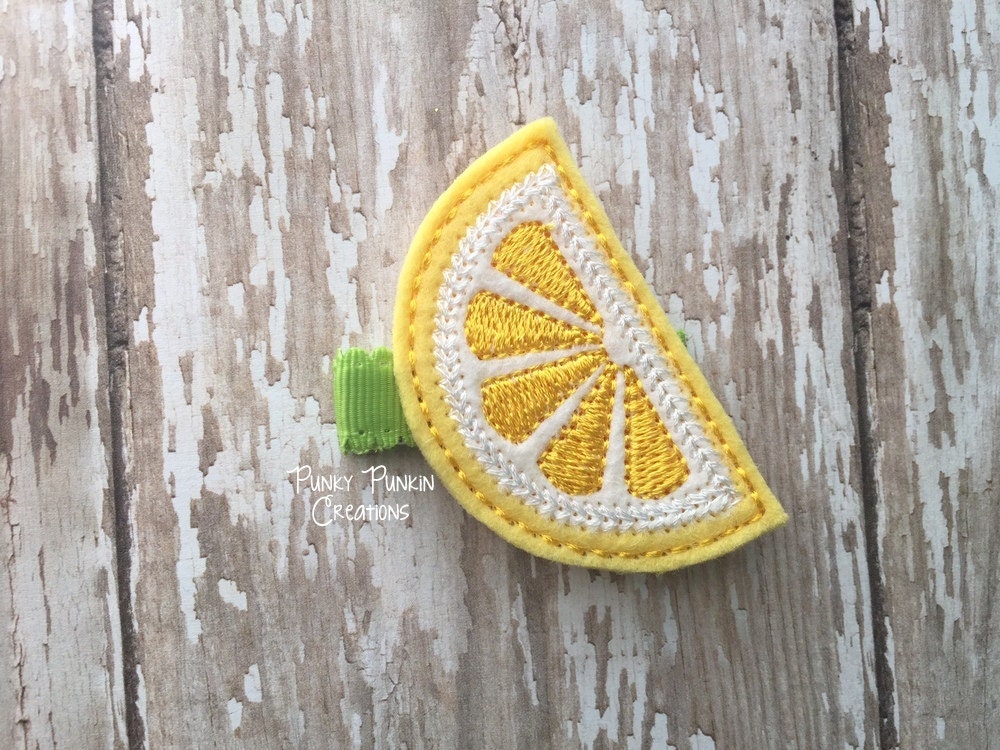 Lemon Hair Clip Lemonade Hair Clip Felt by PunkyPunkinCreations