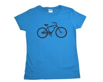 Bike Screen Printed Women's T-Shirt S M L XL 2XL Bicycle Shirt
