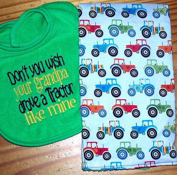 Tractor Baby Boy Gift Set Don't you wish your grandpa