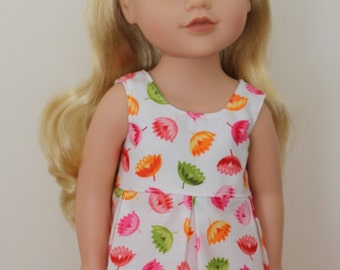 Floral White Sleeveless Summer Dress - Dolls Clothes to fit Journey Girls ...