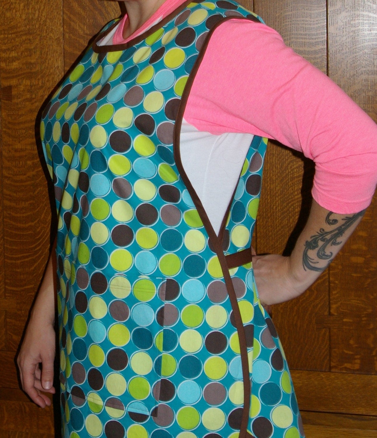 Plus Size Cobbler ApronSmockPolka Dot