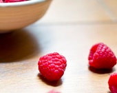 Red Raspberries, food photo, fruit photography, still life, white, wood, rustic, country, nursery decor, cafe, kitchen wall art, gift Red Raspberries, food photo, fruit photography, still life, white, wood, rustic, country, nursery decor, cafe, kitchen wall art, gift