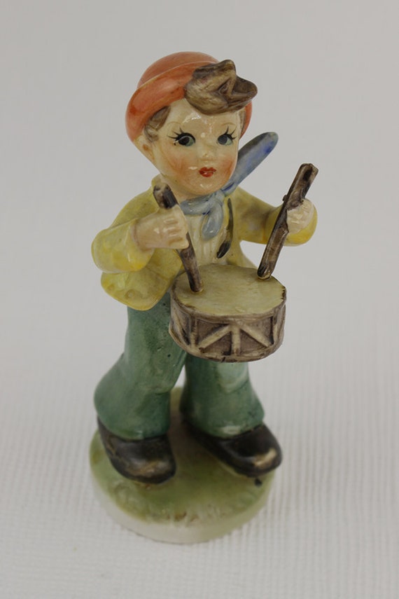 Kitsch Porcelain Hand Painted Drummer Boy by FoundInTheGround