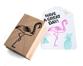 Flamingo stamp - mounted flamingo rubber stamp - tropicial theme stamp - animal bird stamp - summer stamp