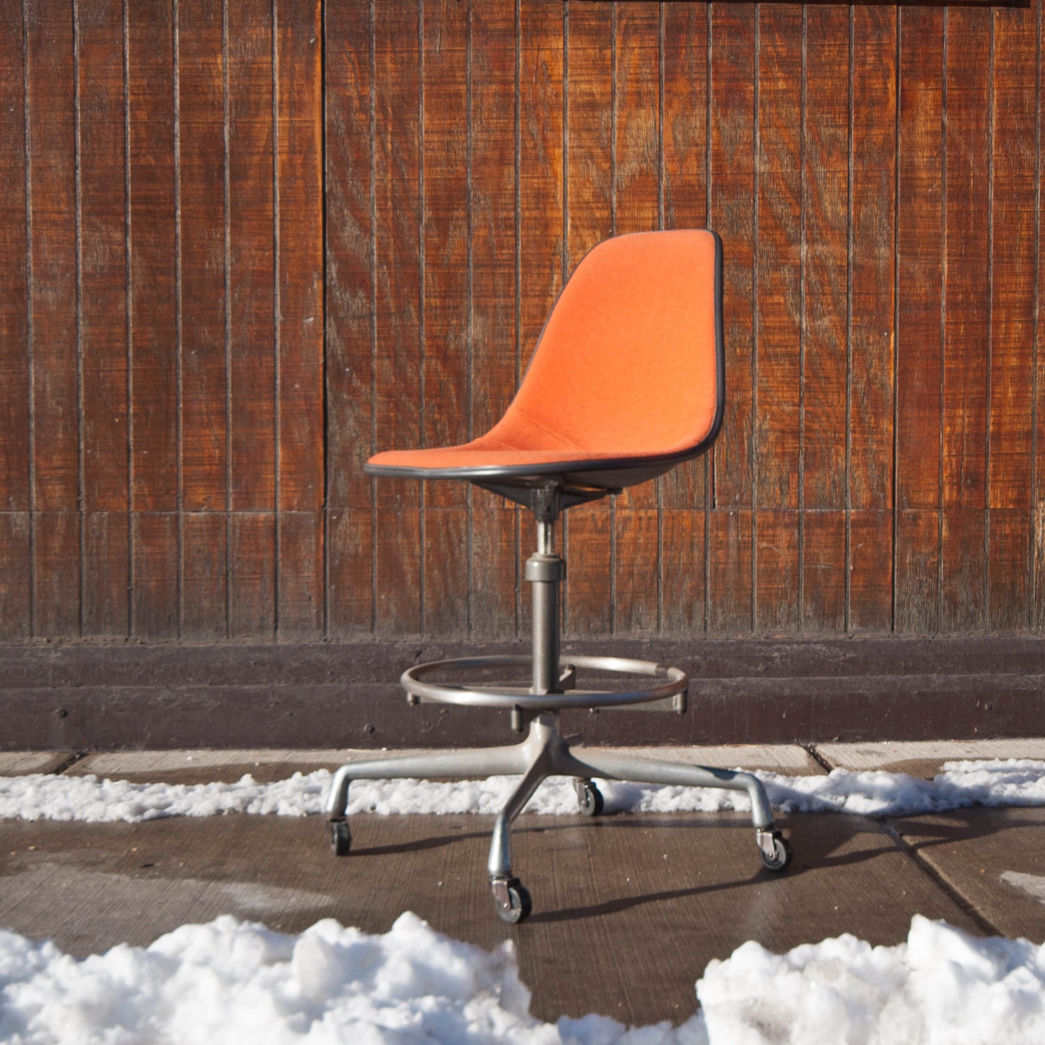Vintage Eames Fiberglass Drafting Chair by Herman Miller Haute Juice